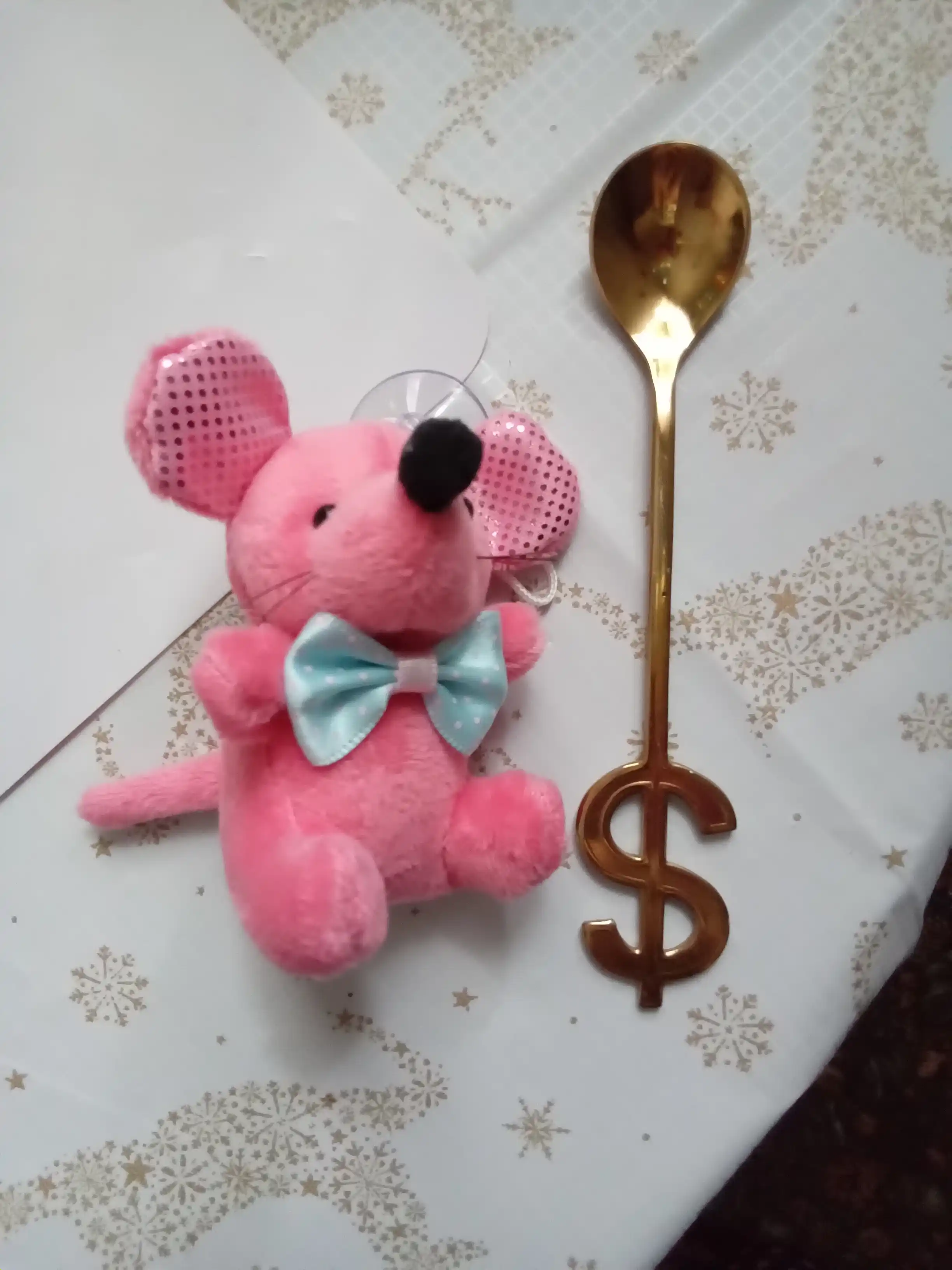 Мягкая игрушка брелок, мышонок с бантиком, 8 см