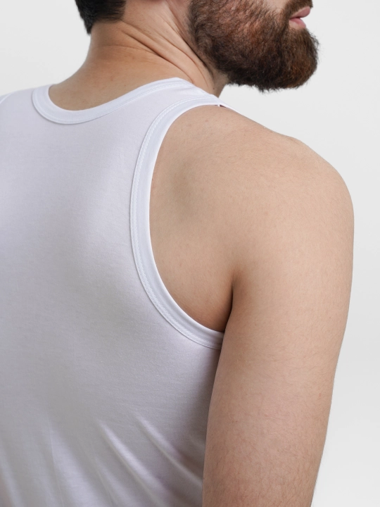 Tabiiy paxtadan tikilgan erkaklar uchun choksiz mayka, S - XXL, 3 dona