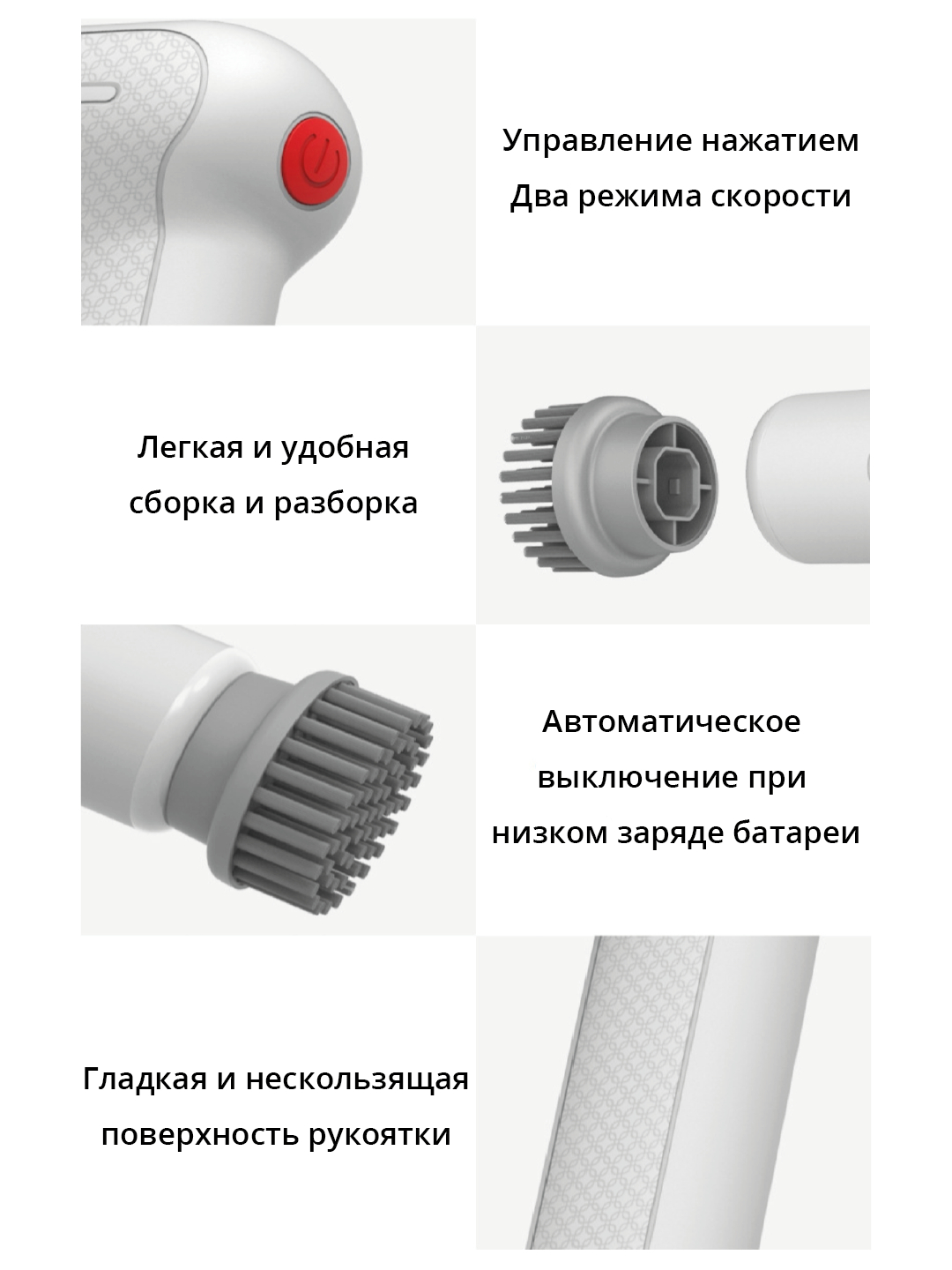 Электрическая щетка для мытья посуды, уборки кухни и ванной, с 4ми  насадками в комплекте купить по низким ценам в интернет-магазине Uzum  (858193)