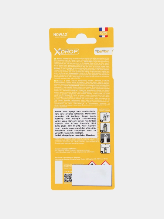Avtomobil havo spreyi kapsulasi Nowax X Drop