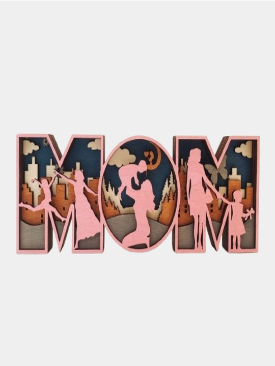 Yog'ochdan yasalgan yodgorlik MOM, o'lcham 22 * 8 sm - 