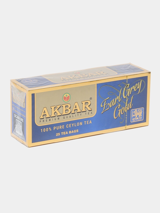 Черный чай Akbar Earl Grey, 25 шт по 2 гр, с ароматом бергамота