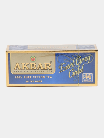 Черный чай Akbar Earl Grey, 25 шт по 2 гр, с ароматом бергамота