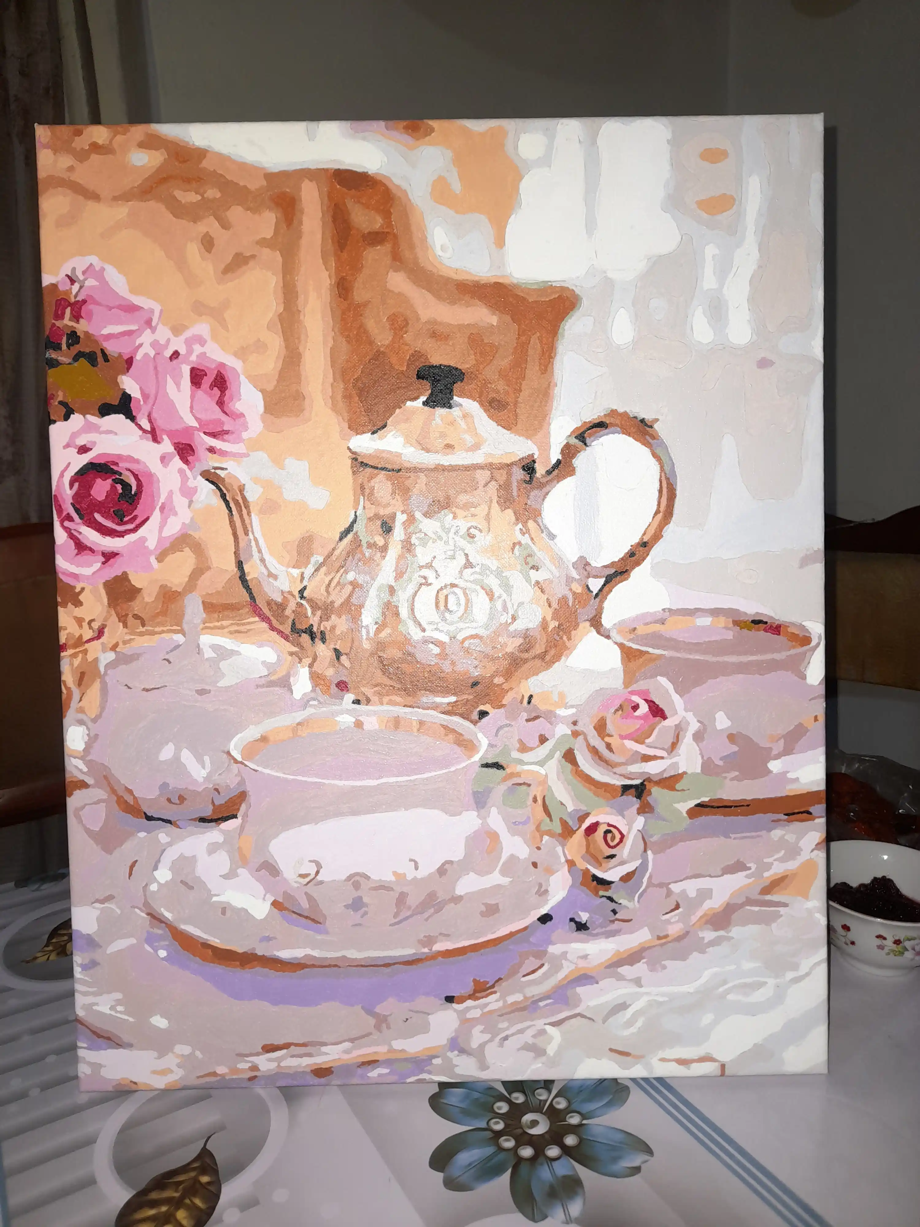 Raqam bo'yicha rasm Skystore "Natyurmort va gullar", ramkaga tortilgan, 40 * 50 sm