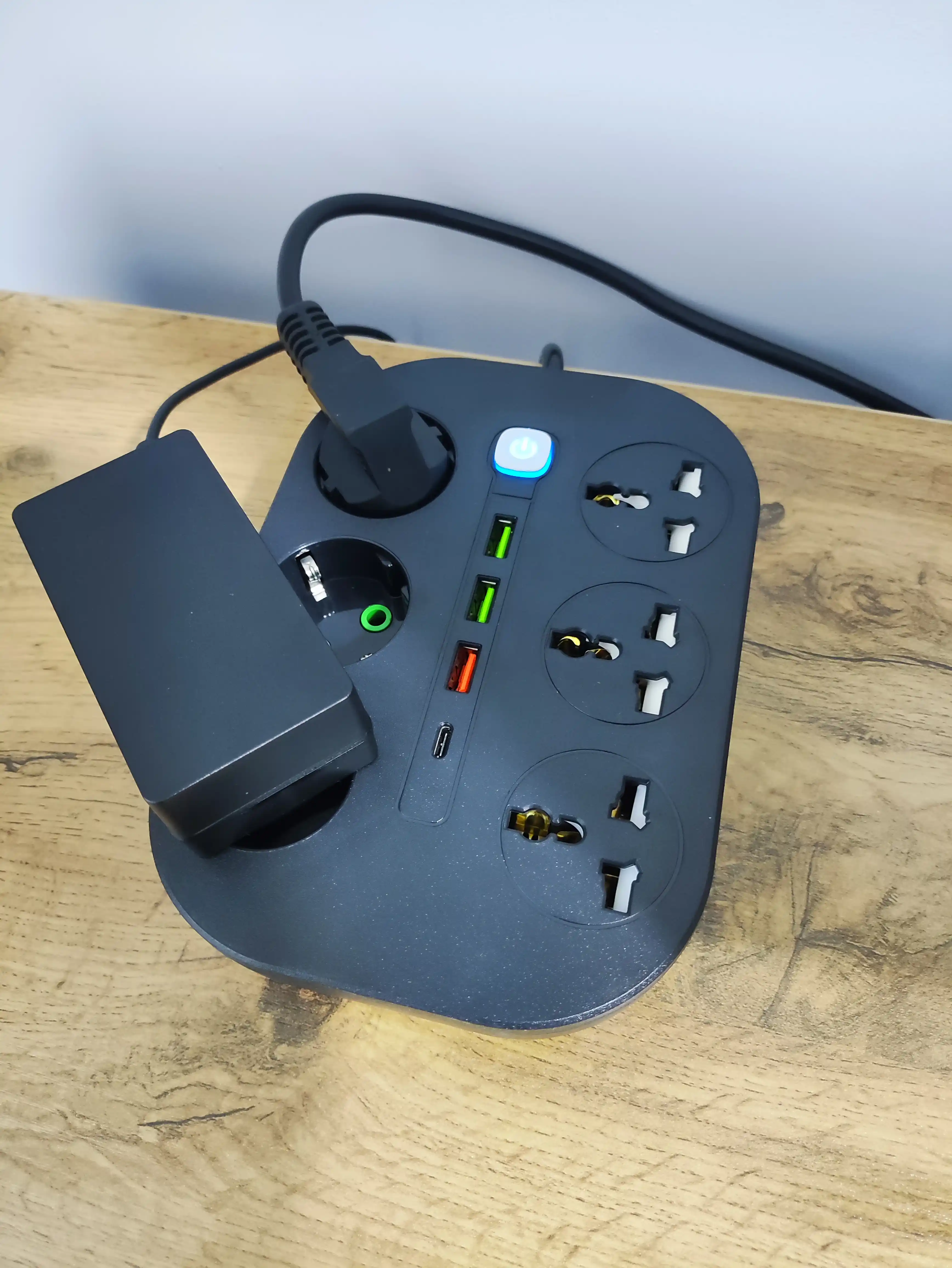 Удлинитель электрический, Пилот, сетевой фильтр, тройник, 6 розеток, 3 USB порта, Type-C