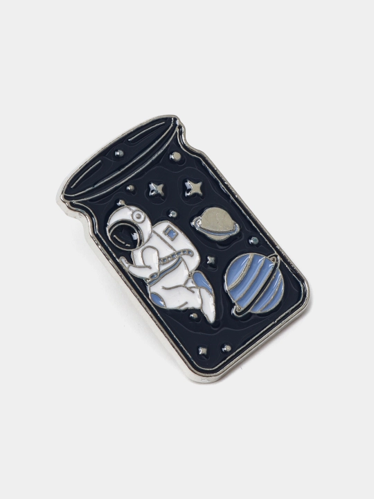 Металлические значки, пин на одежду "Космонавт, ракета, планеты, космос, NASA, луна"