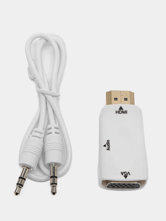 Переходник HDMI на VGA с кабелем AUX разъем 3.5 мм HD 1080P для пк ноутбуков планшетов - 