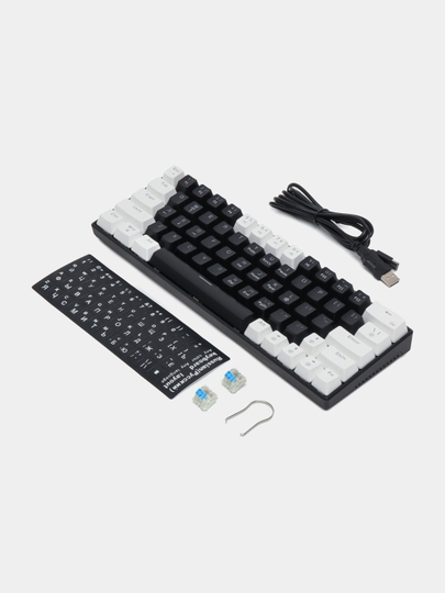 Игровая механическая клавиатура Zifrind Rgb подсветкой с 98 клавиши игры, мультимедиа