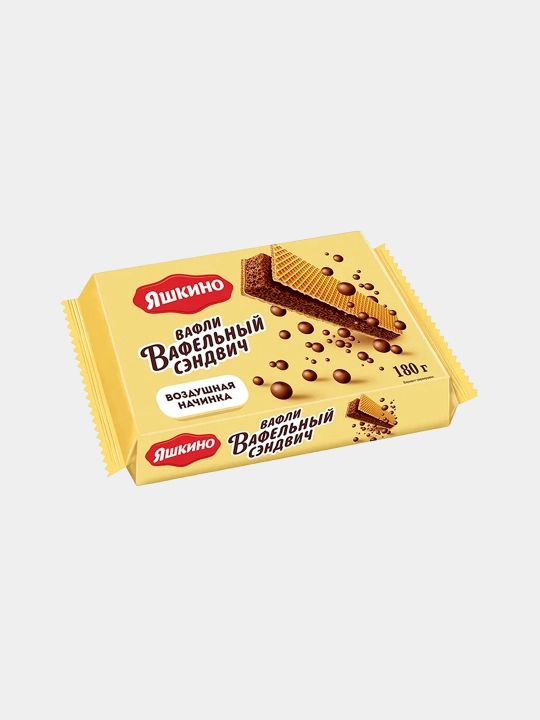 Vafli sendvich Yashkino, shokoladli to'ldiruvchi bilan, 180 g - 