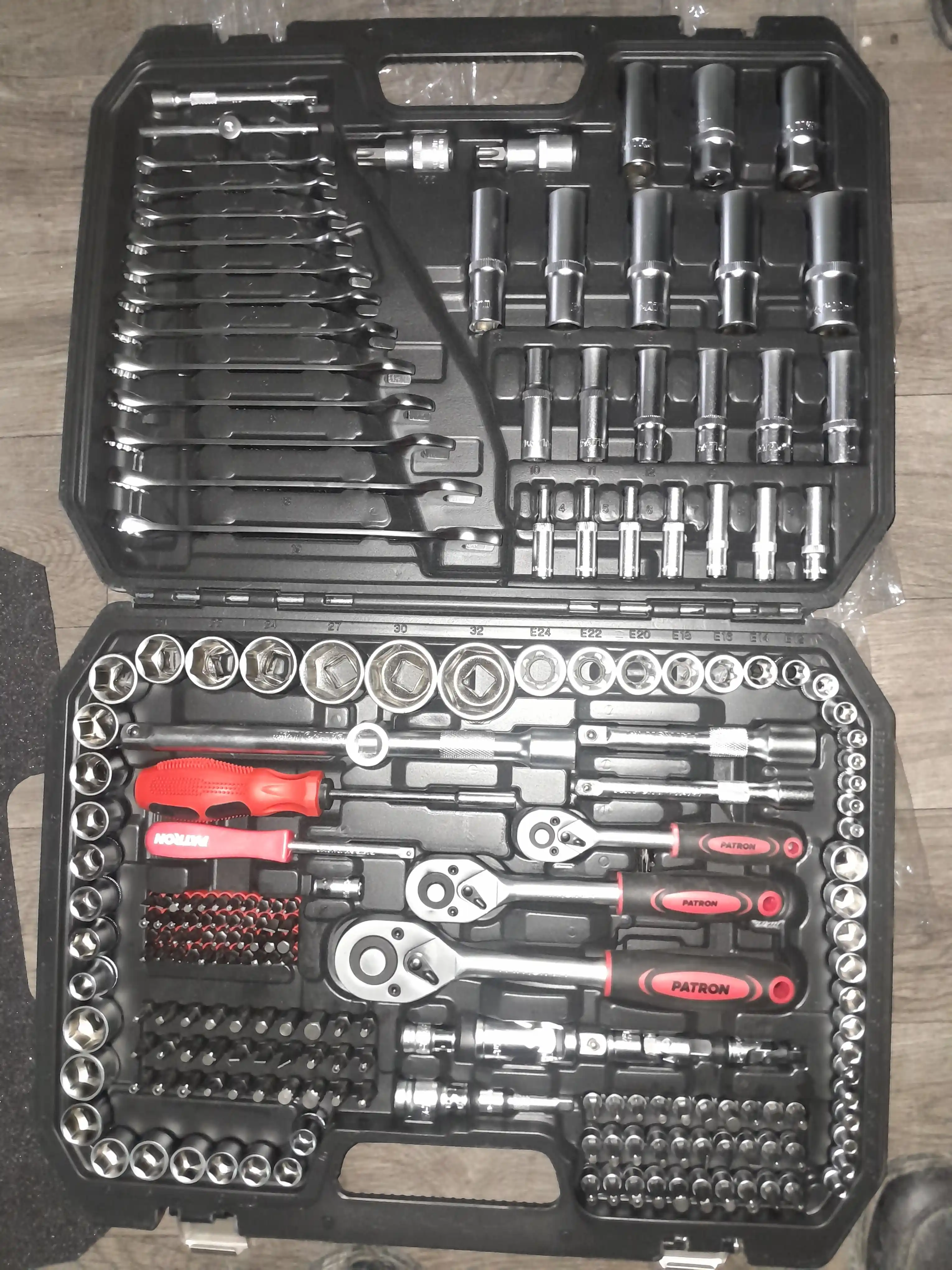 Набор инструментов Patron 38841, 1/4", 3/8", 1/2", 216 предметов в кейсе