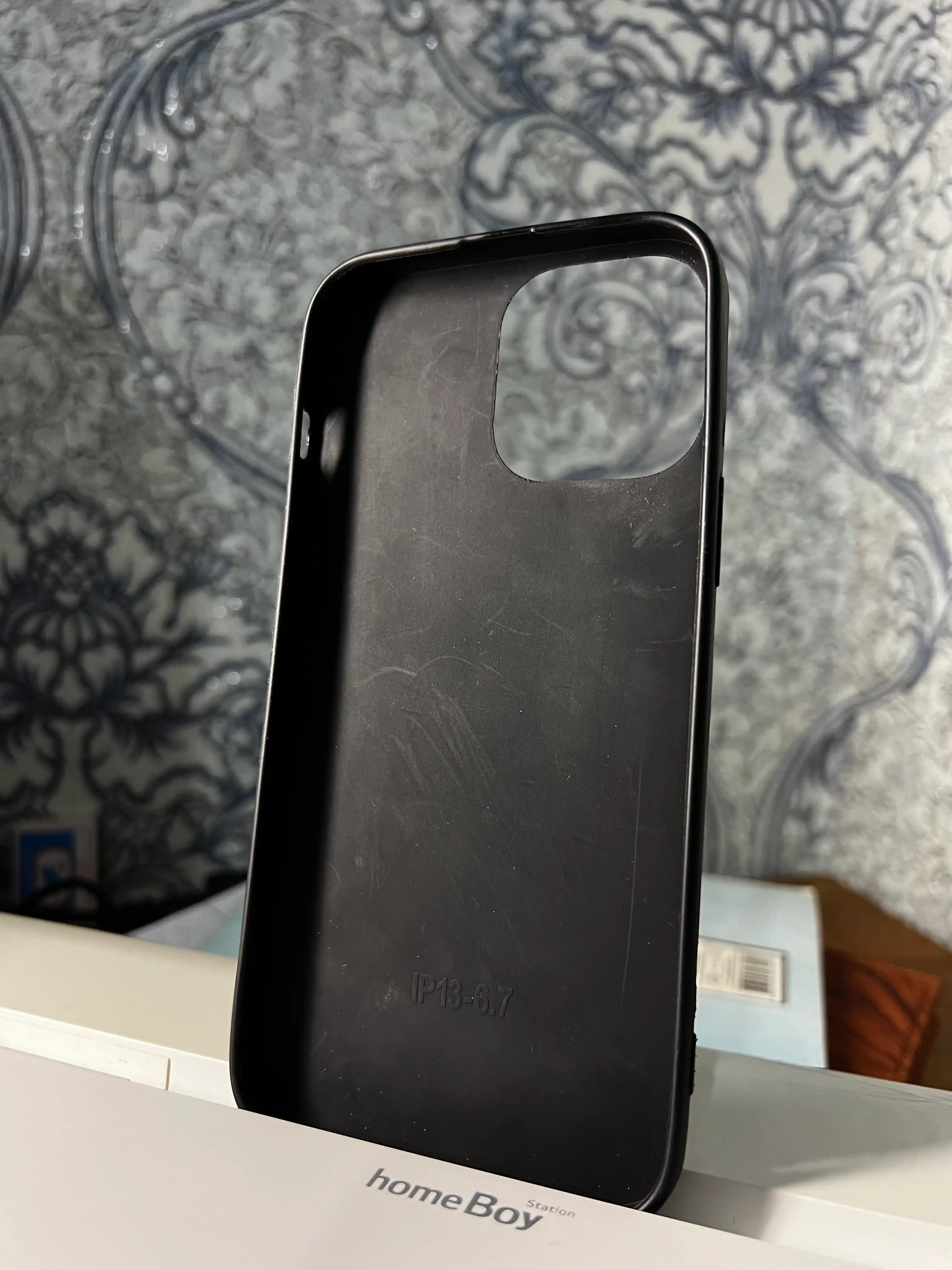 Silikon qora matli g'ilof iPhone 12, 13, 14, Mini Pro Max Plus uchun