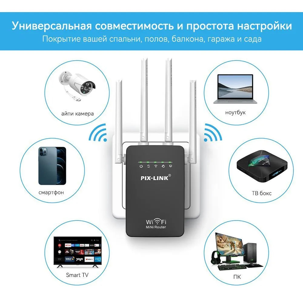 Мини-роутер, усилитель сигнала, репитер, Wi-Fi, 3 в 1 версия 2024 г купить  по низким ценам в интернет-магазине Uzum (882292)