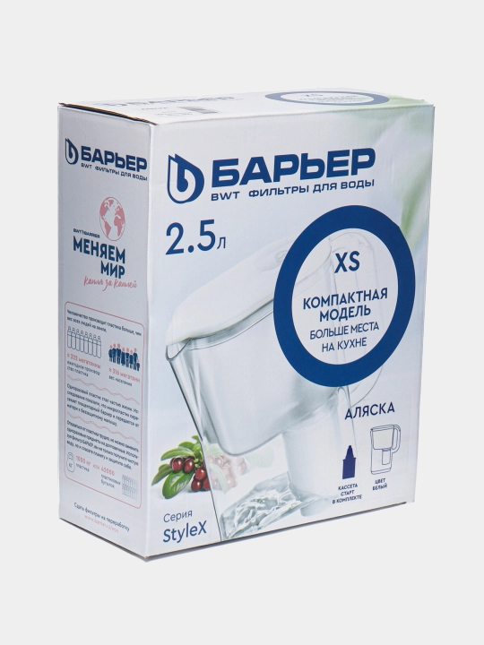 Фильтр-кувшин для воды, кухни с картриджем Барьер Аляска StyleX, 2.5 л