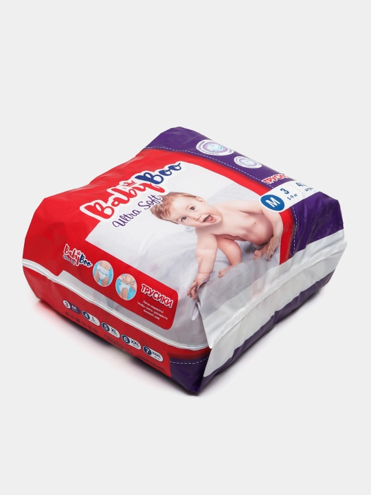Bolalar trusik tagliklari BabyBoo UltraSoft №3, 5-9 kg, 42 ta dona