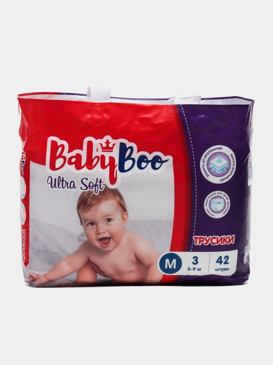Bolalar trusik tagliklari BabyBoo UltraSoft №3, 5-9 kg, 42 ta dona
