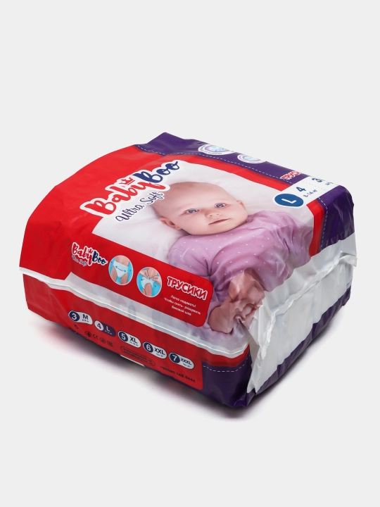 Bolalar trusik tagliklari BabyBoo UltraSoft  №4, 8-14 kg, 36 ta dona