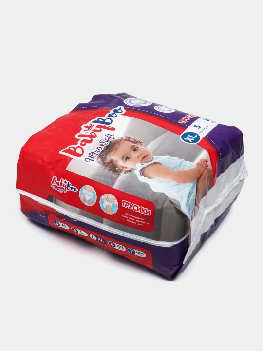Bolalar trusik tagliklari BabyBoo UltraSoft  №5, 11-18 kg, 32 dona