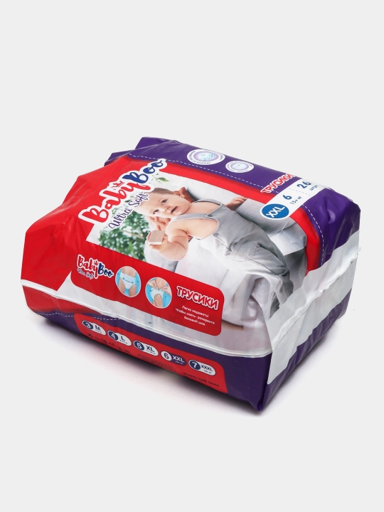 Bolalar trusik tagliklari BabyBoo UltraSoft trusik №6 15+kg, 26ta dona