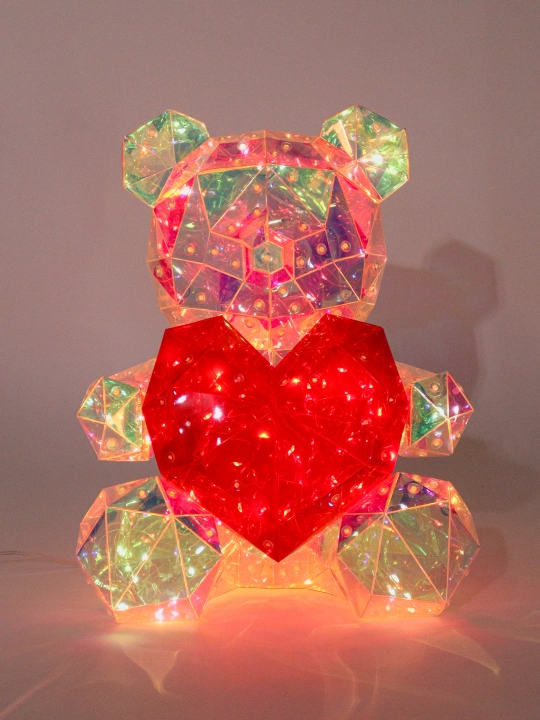 Мишка с сердцем светящийся диодный, 30 см/LED фигура
