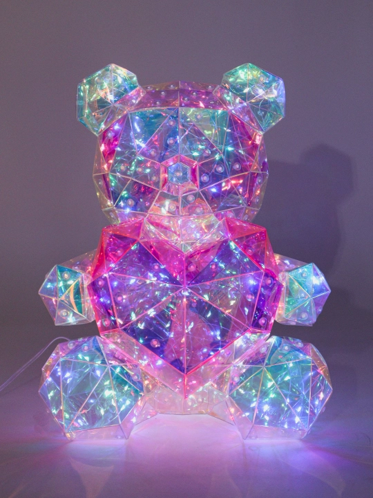 Мишка с сердцем светящийся диодный, 30 см/LED фигура