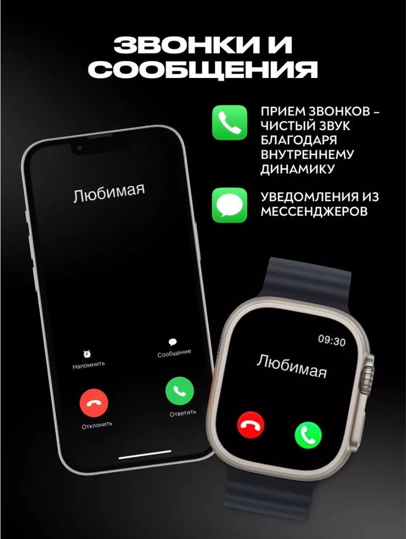 Умные смарт часы Smart Watch ULTRA беспроводная зарядка, чехол и 7 ремешков  купить по низким ценам в интернет-магазине Uzum (851521)