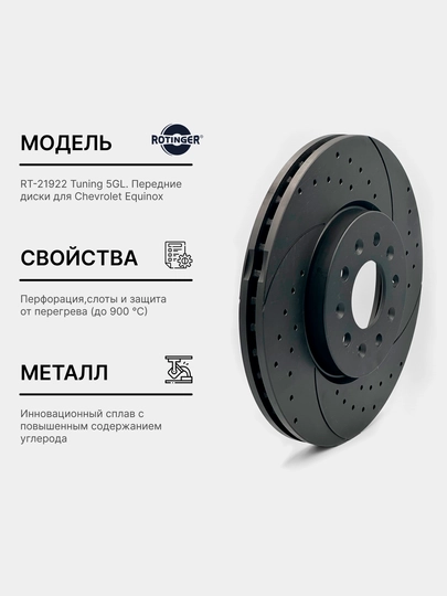 Тормозные диски Rotinger GM Equinox передние, Sport Tuning 5GL, 2 шт — ROTINGE-EQUIPER