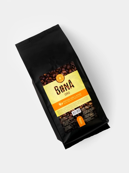 Qahva donalarda Bona Oro, Arabika, qovurilgan tabiiy kofe, 1000 g