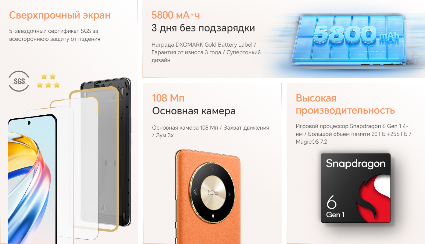 Смартфон HONOR X9b 8GB 256GB, IMEI зарегистрирован купить по низким ценам в  интернет-магазине Uzum (891889)