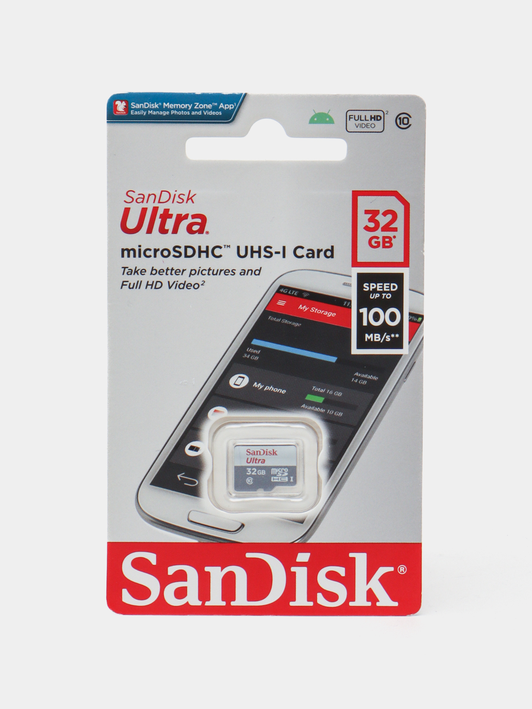 Флешка карта памяти SanDisk Ultra оригинал Micro SD 32, 64, 128, 256 ГБ  самые низкие цены купить по низким ценам в интернет-магазине Uzum (870324)