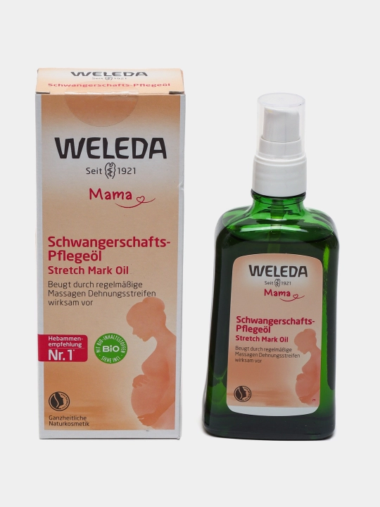 Weleda, Mama, массажное масло от растяжек, экстракты миндаля, 100 мл