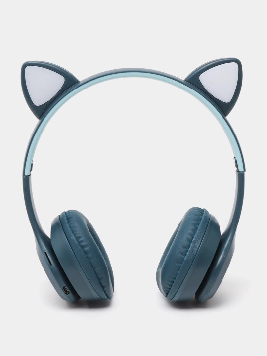 Simsiz quloqchinlar bolalar uchun Cat Ear P47M, yorqin quloqlari bilan - 