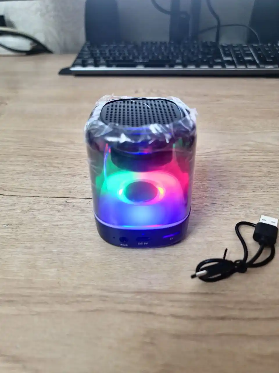 Колонка Bluetooth, с RGB подсветкой, беспроводная, с высокой громкостью, заряжаемая usb