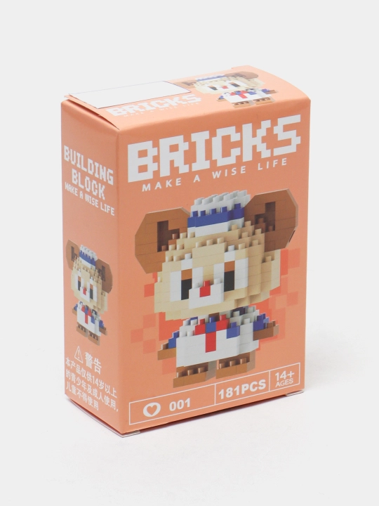 3D blokli konstruktor, mini lego, bolalar va kattalar uchun jumboq, haykalchalar