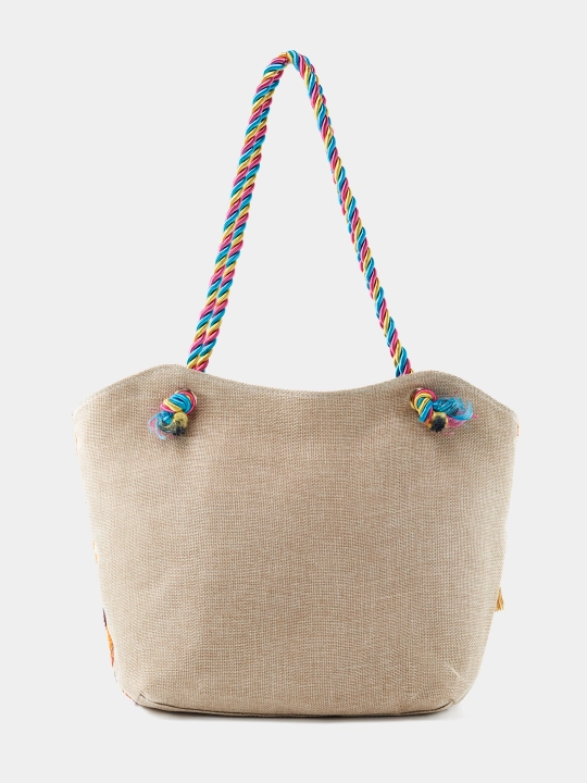 Ayollar uchun sumka-shopper, boho uslubida, har kunli, yelka ustida
