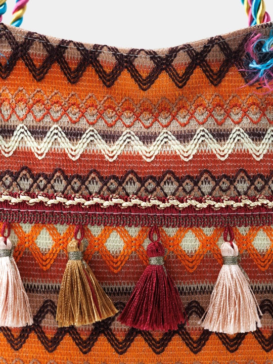 Ayollar uchun sumka-shopper, boho uslubida, har kunli, yelka ustida