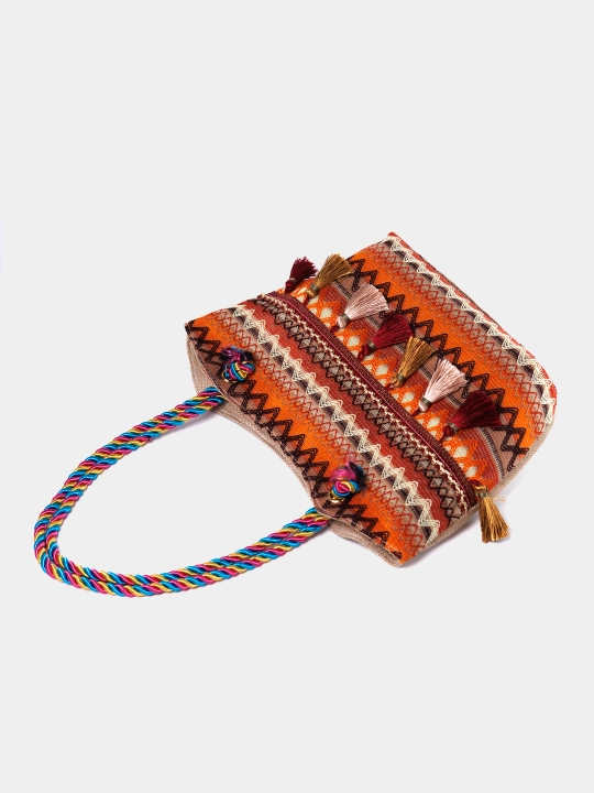 Ayollar uchun sumka-shopper, boho uslubida, har kunli, yelka ustida