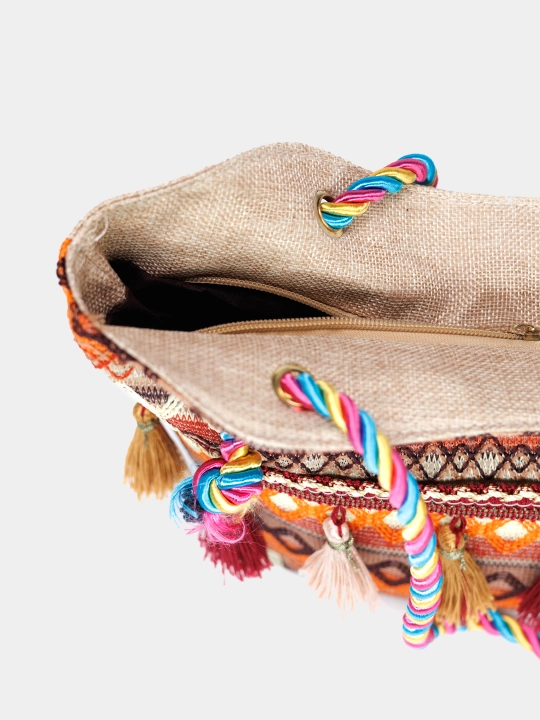 Ayollar uchun sumka-shopper, boho uslubida, har kunli, yelka ustida