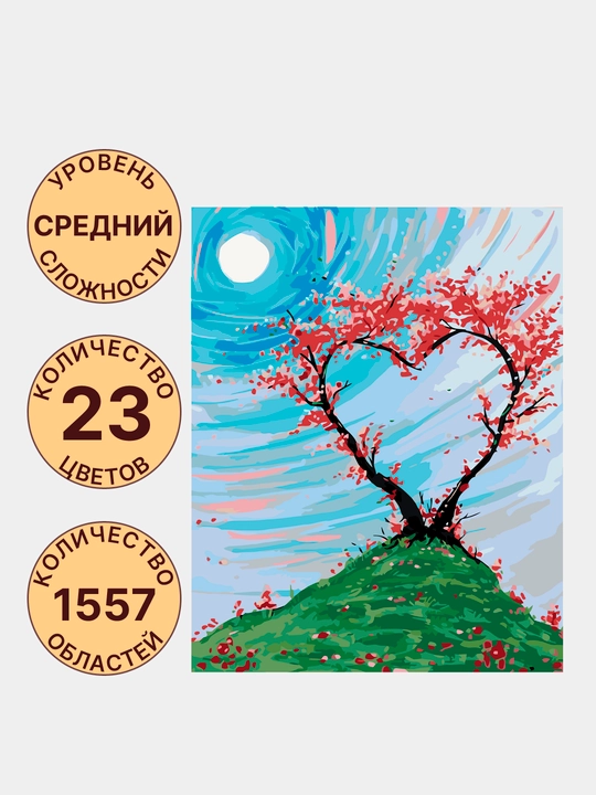 Raqamlar bo'yicha rasm chizish ARTERY Romantika, 40 * 50 sm, holstda chizmachilik