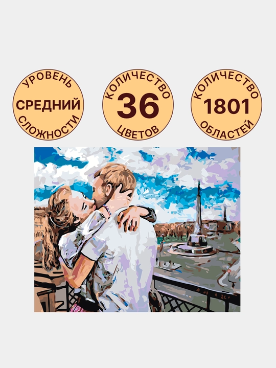 Raqamlar bo'yicha rasm chizish ARTERY Romantika, 40 * 50 sm, holstda chizmachilik