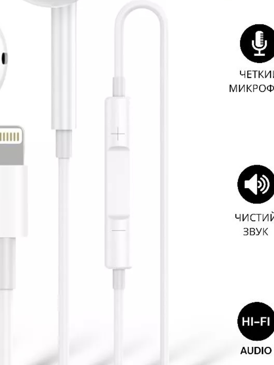 Проводные наушники iPhone mini jack 3.5 мм, с микрофоном и кнопками  управления купить по низким ценам в интернет-магазине Uzum (895911)