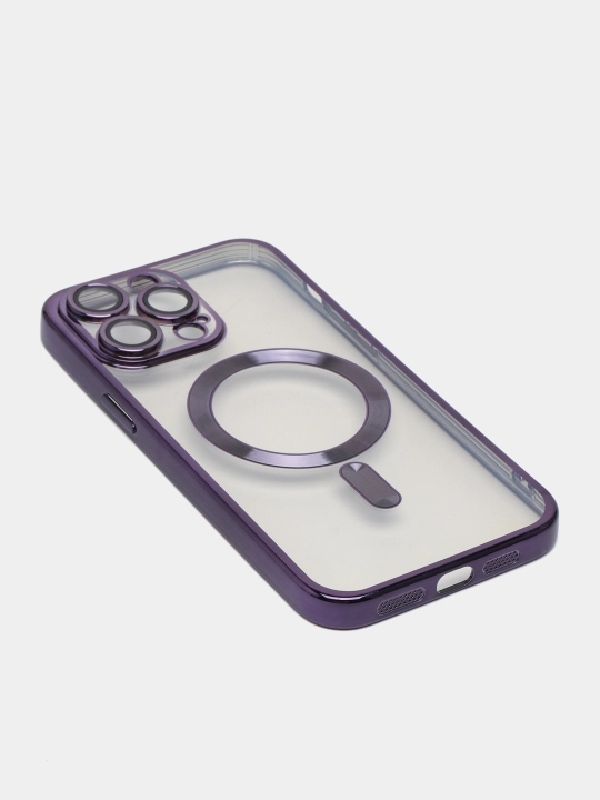 Чехол MagSafe на iPhone 15, 14 Pro, 14 Pro Max, 13 Pro Max, магнитный Metallic