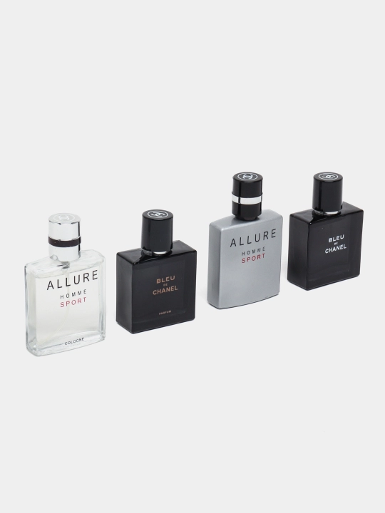 Sovg'a uchun atirlar to'plami Bleu de, Allure erkaklar va ayollar uchun, 4 tasi 1 da - 