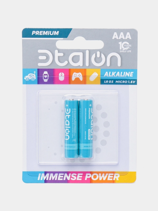 Батарейки Эtalon Alkaline Premium LR03, AAA, 2 * BL