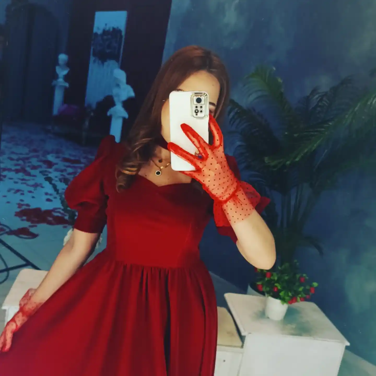 Женские перчатки, прозрачные в горошек