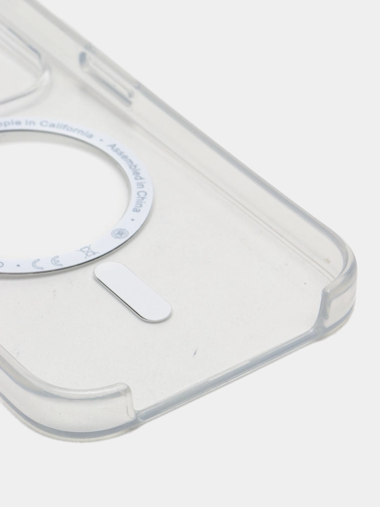 Прозрачный, силиконовый чехол MagSafe для Apple iPhone 15 pro, с анимацией