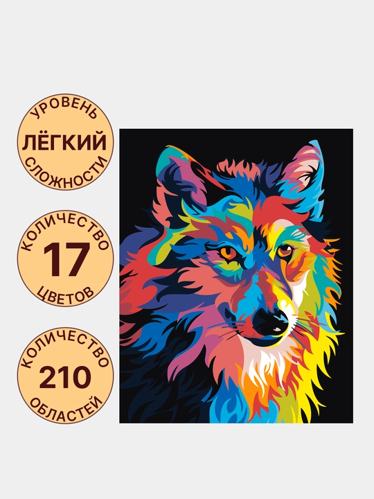 Raqamlar bo'yicha rasm chizish ARTERY Hayvonlar, holstda chizmachilik, 40 * 50 sm