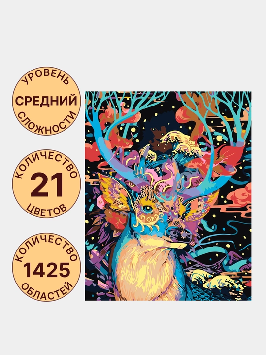 Raqamlar bo'yicha rasm chizish ARTERY Hayvonlar, holstda chizmachilik, 40 * 50 sm