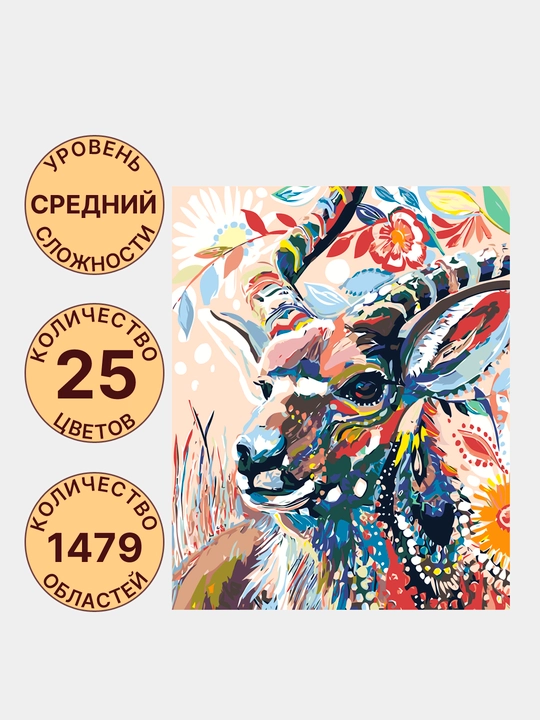 Raqamlar bo'yicha rasm chizish ARTERY Hayvonlar, holstda chizmachilik, 40 * 50 sm