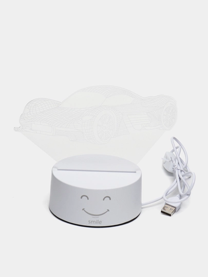 3D светильник, ночник светодиодный LED, USB, 18 видов — SMILEE-3XLRANG-ПРИГХАК