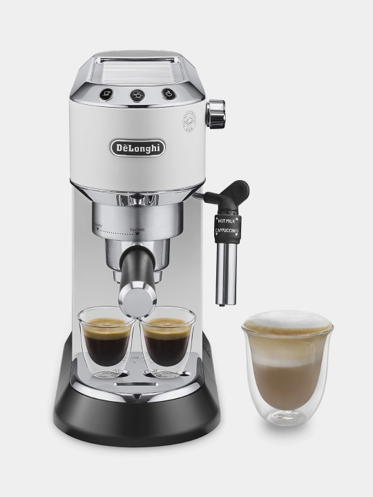 Кофеварка рожковая De'Longhi EC685.W Dedica с капучинатором, 15 бар, 1350 Вт